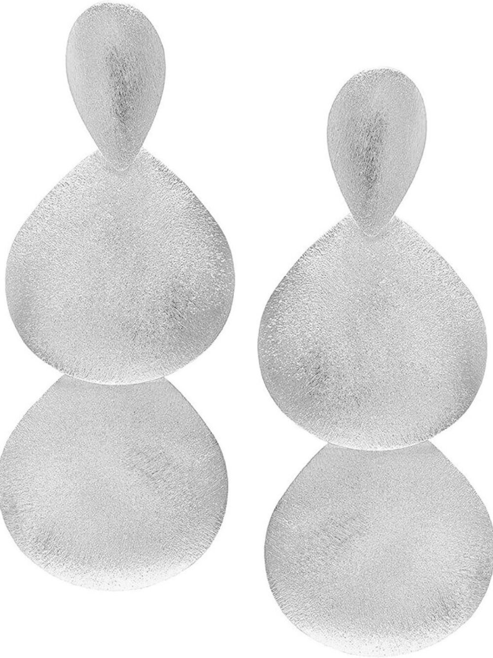 Triple Teardrop Statement Earrings - Silver Plated, Elegant Dangle Jewelry